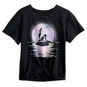 Disney's Ariel The Little Mermaid Girls Large 10/12 Neon Stars Twisted Hem Tee